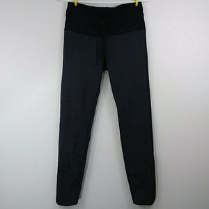 Oiselle Leggings Grey Black Ankle Zipper